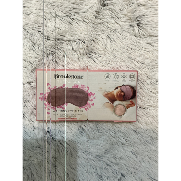 Unisex Brookstone Thera-Spa Warming Eye Mask Rose Infused Pink One Size - Picture 1 of 11